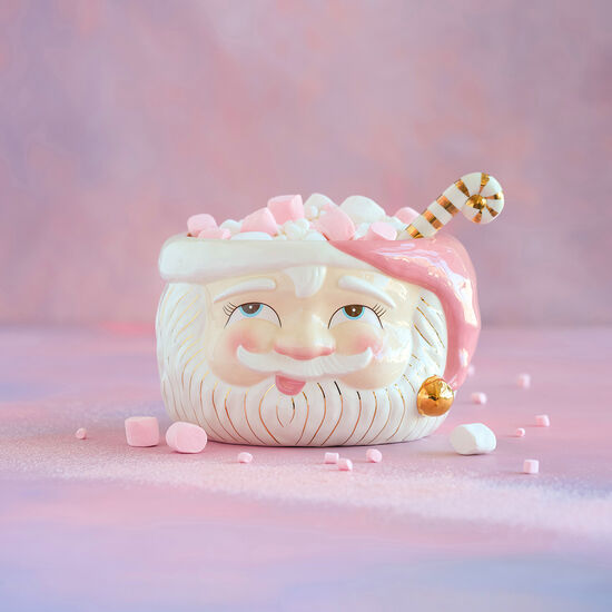 Papa Noel Pink Punch Bowl with Ladle