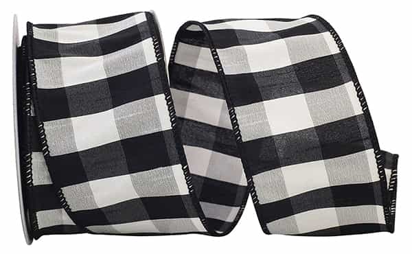 Black/White Grand Gingham Check Ribbon