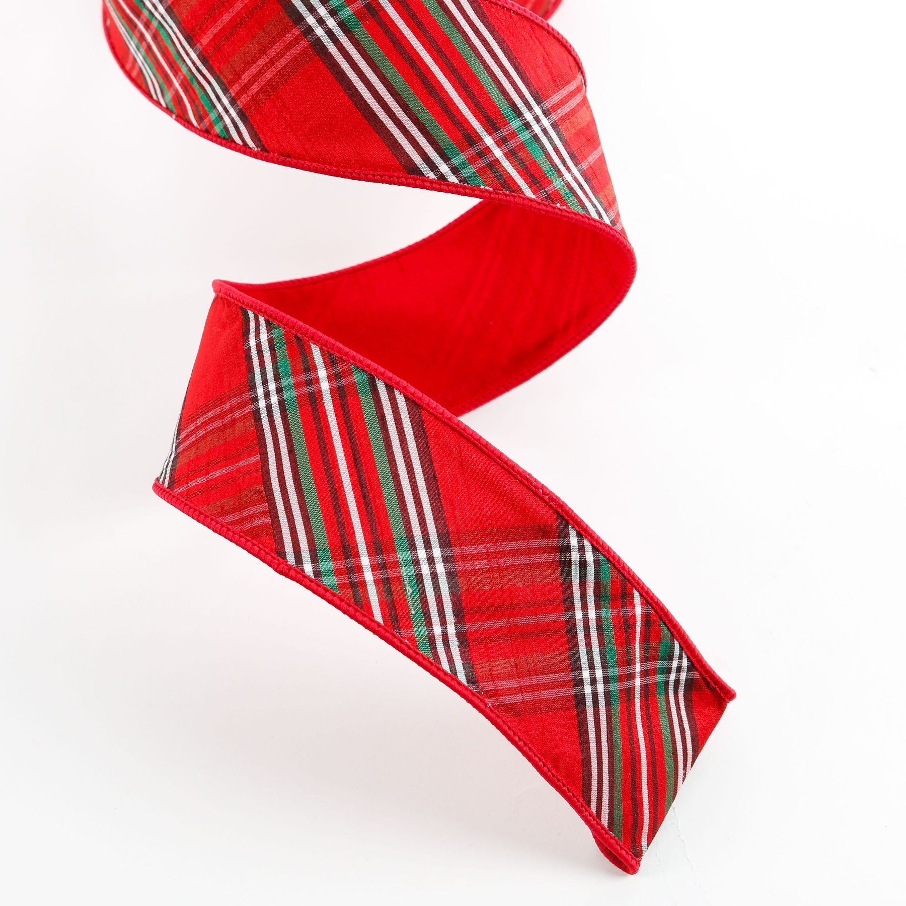 Red/Green/Black Diagonal Ribbon, Fused Red Back