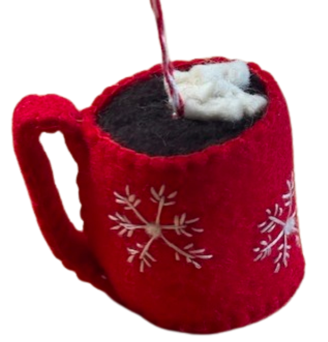Hot Chocolate Felt Wool Ornament