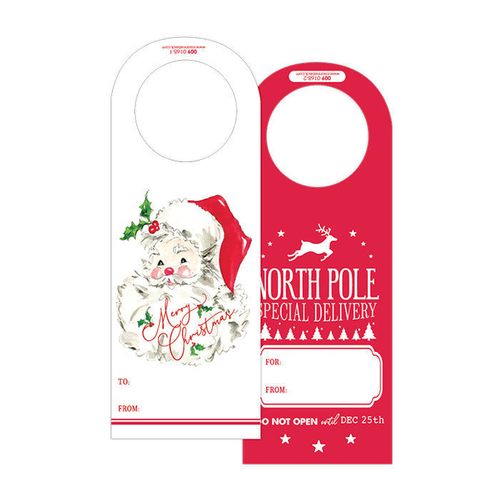 North Pole Special Delivery/Merry Christmas Santa Wine Tag