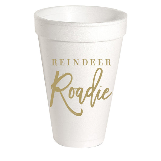 Gold Reindeer Roadie Styrofoam Cup