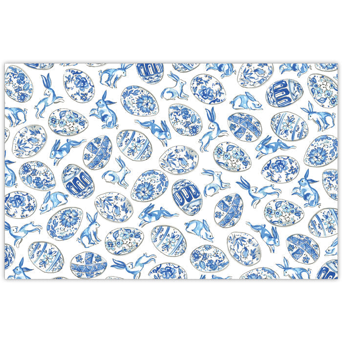 Handpainted Blue Eggs and Bunnies Placemat