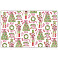Handpainted Pink Peppermint Nutcrackers & Topiaries Placemat