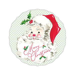 Handpainted Merry Christmas Santa Posh Die-Cut Placemat