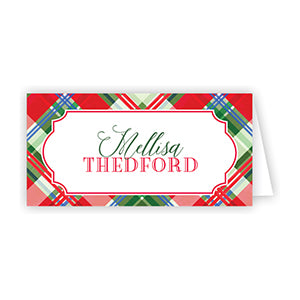 Christmas Plaid Placecard