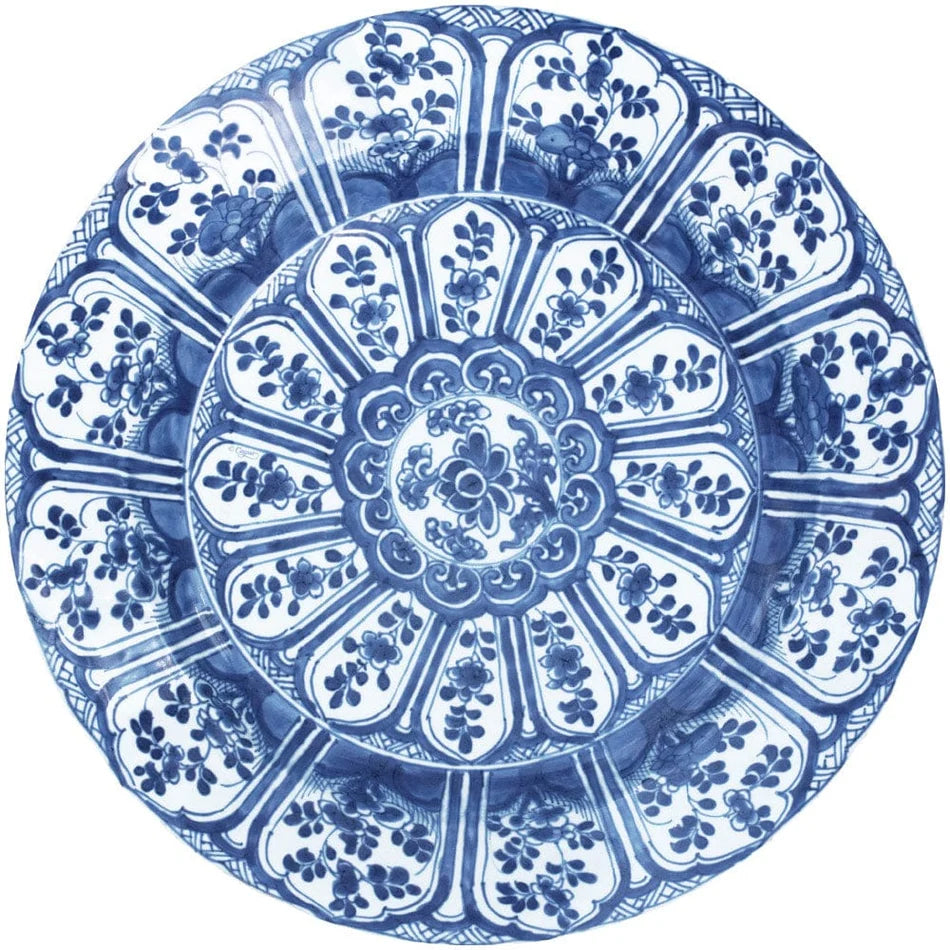 Indigo Garden 2 Blue/White Paper Placemats Round