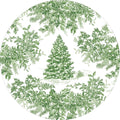 Christmas Tree Toile Sage/White Paper Placemats Round