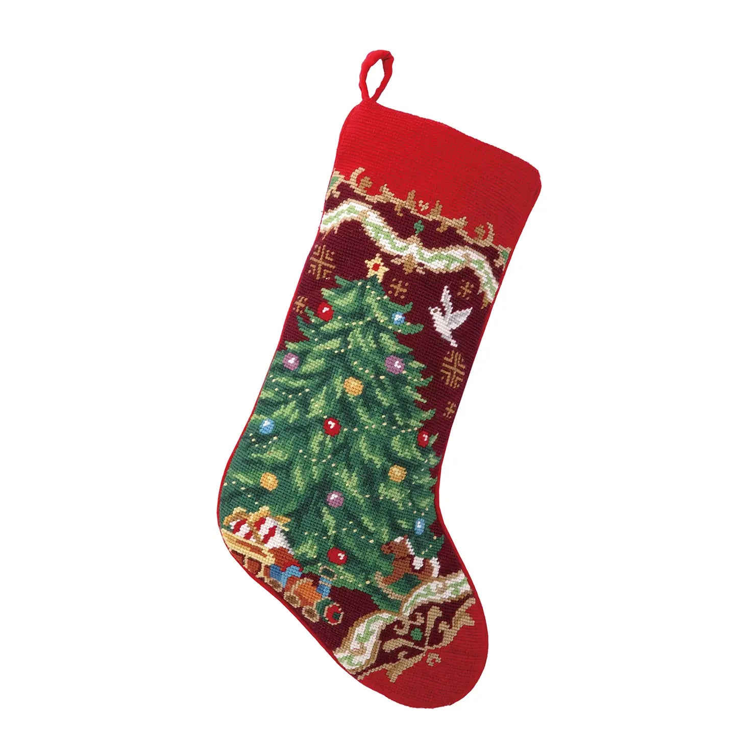 Christmas Tree Needlepoint Stocking