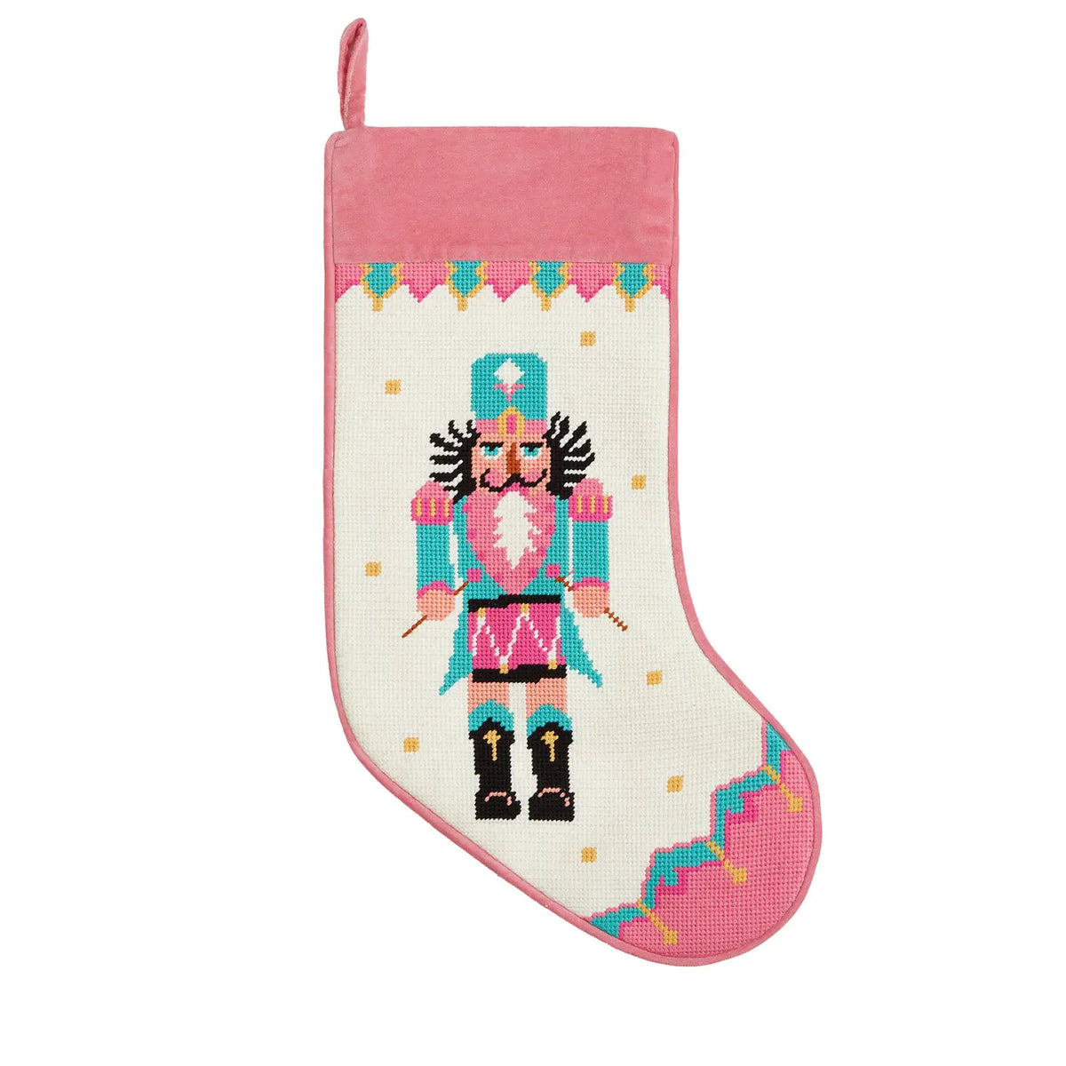 Drummer Embroidered Needlepoint Stocking