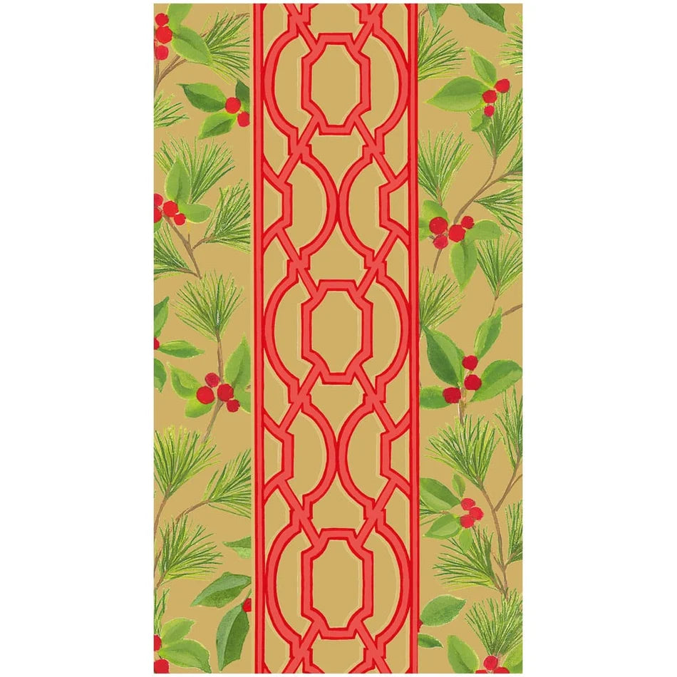 Knots And Greenery Gold Guest Towel