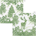 Christmas Tree Toile Sage/White Paper Linen Dinner Napkin