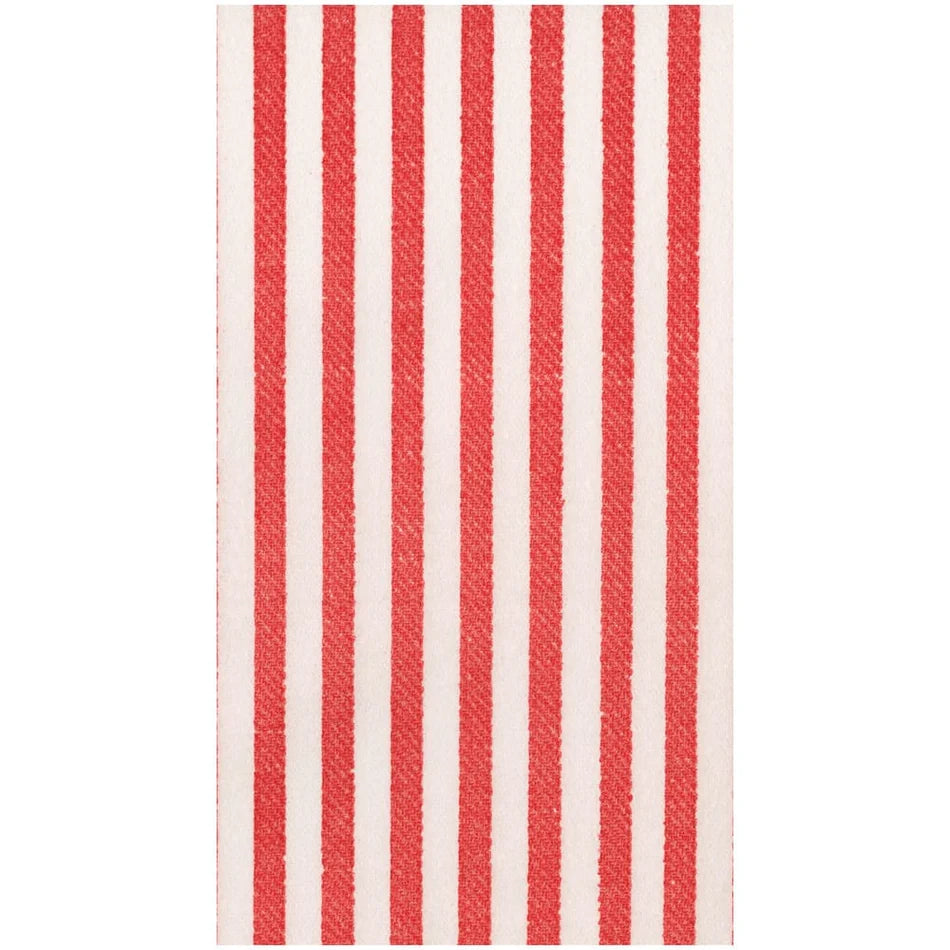 Melograno Stripe Red-Paper Linen Paper Linen Guest Towels