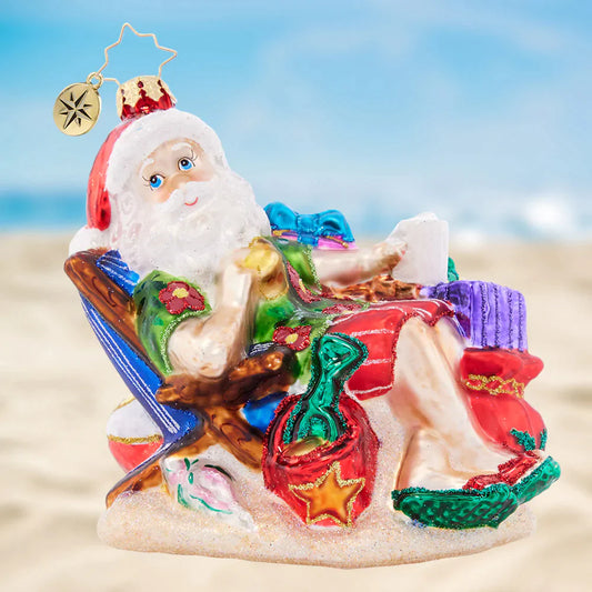 Beach Bum Santa Ornament