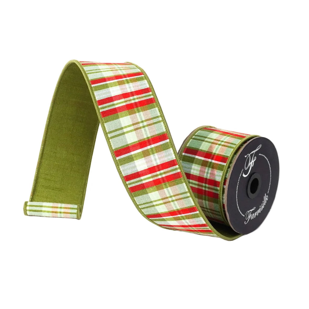 Christmas Plaid Ribbon- Olive