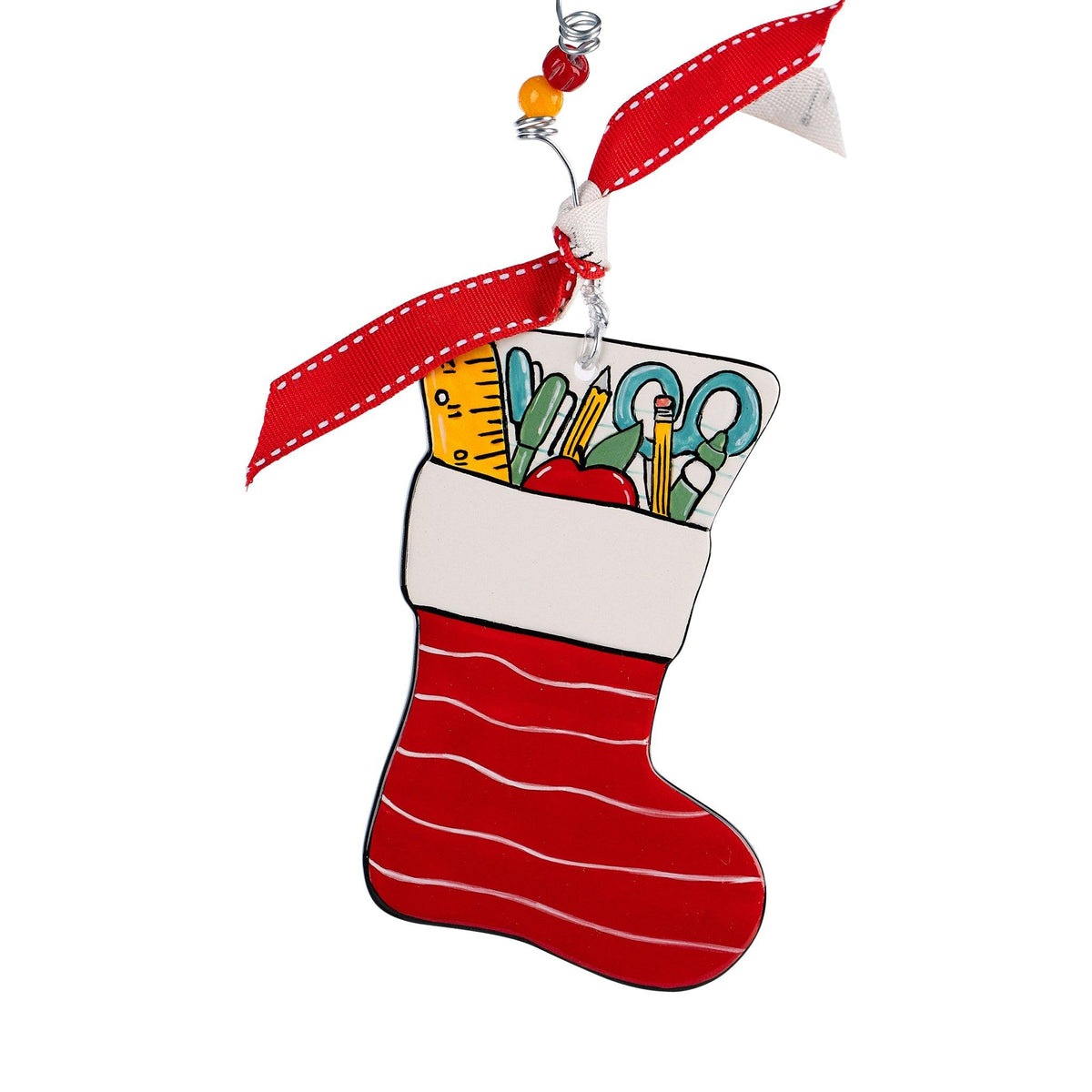 Teacher Stocking Flat Ornament