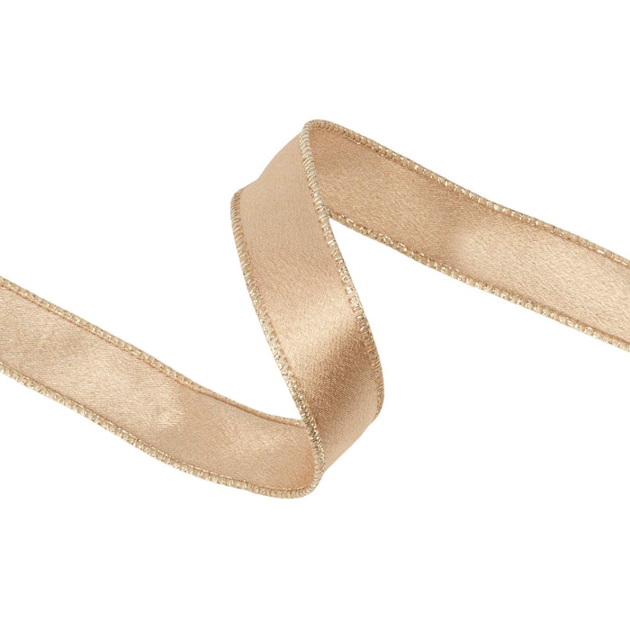 Shimmer Satin Ribbon- Gold with Gold Backing