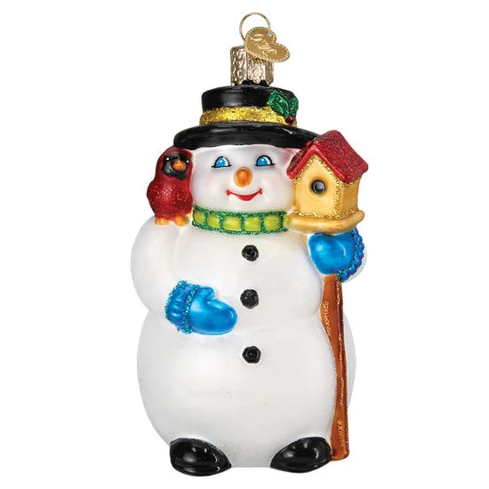Snowman with Cardinal