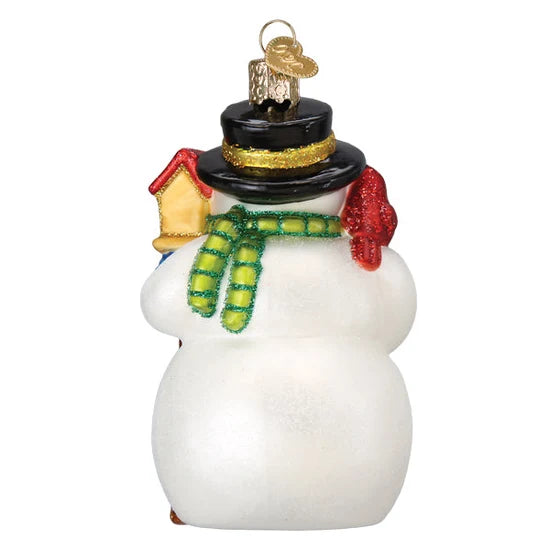 Snowman with Cardinal