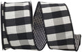 Black & White Check 2 Sided Ribbon