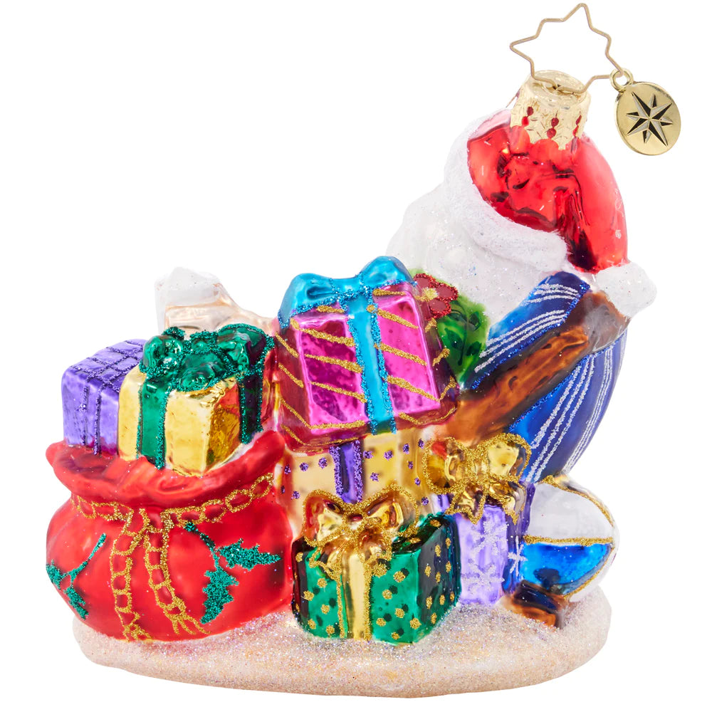 Beach Bum Santa Ornament