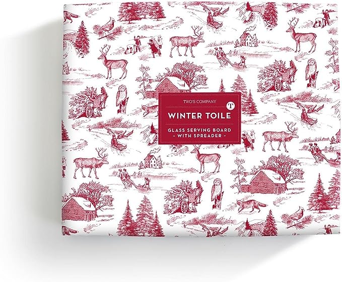 Winter Toile 2-Piece Cheese Serving Set In Gift Box