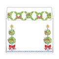 Handpainted Merry and Bright Topiary Social Set