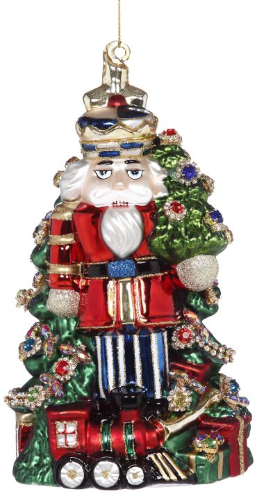 Jeweled Nutcracker Ornament-Red/Blue
