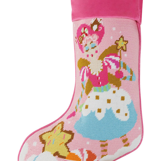 Sugar Plum Embroidered Needlepoint Stocking