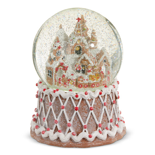 Gingerbread Town Lighted Swirling Glitter Water Globe