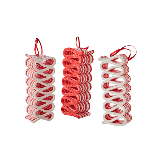 Red & White Ribbon Candy Ornament