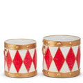 Red and White Drum Buckets