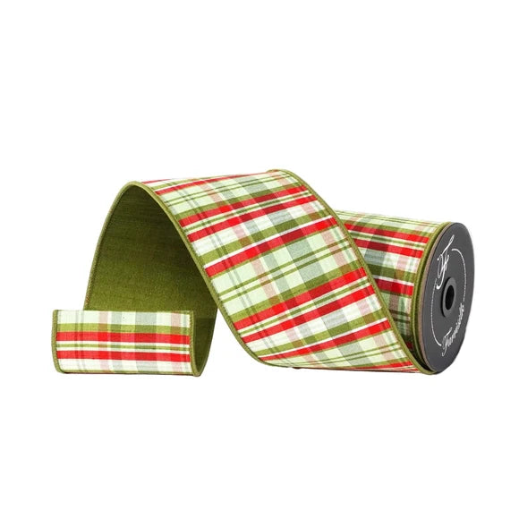 Christmas Plaid Ribbon- Olive