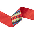 Black/Lime/Red/Royal Plaid Ribbon w/ Red Dupioni-fused Backing