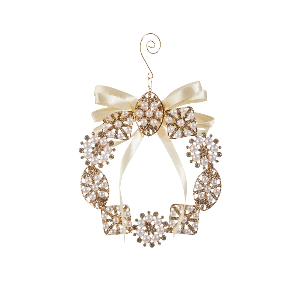 Pearl Brooch Wreath Ornament