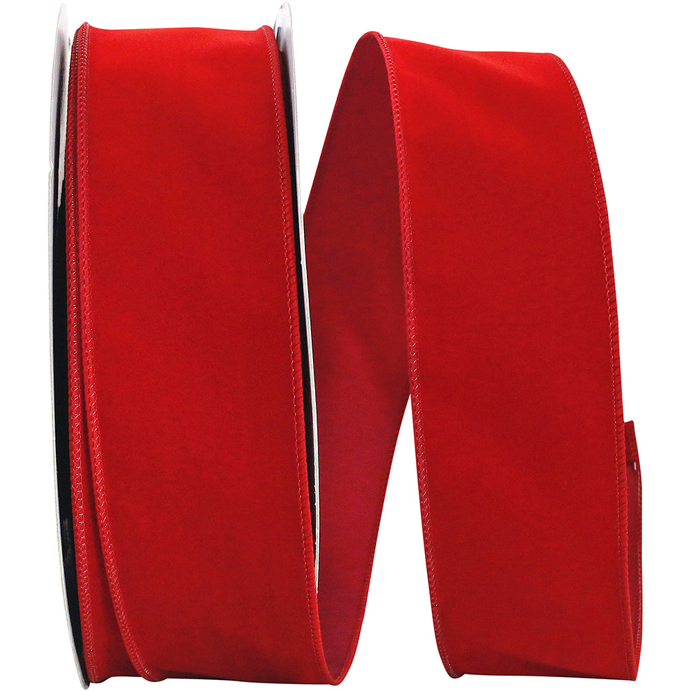 Value Velvet Wired Edge Ribbon- Scarlet