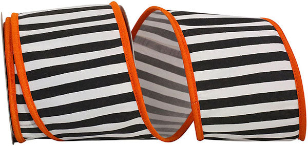 Railroad Striped Deluxe Folded Orange Edge Ribbon