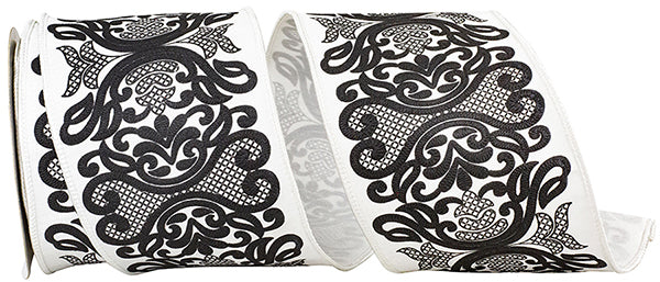 Regal Filigree Chinoiserie Printed Ribbon