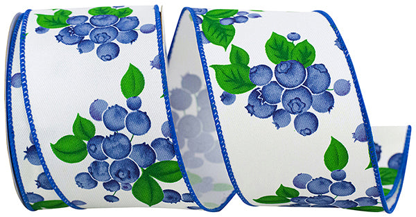 Blueberries & Stems Twill Ribbon