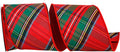 Plaid Dupioni Classic Diagonal Luxe Red Ribbon