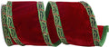Plush Velvet Holly Jeweled Embroidered ribbon