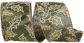 Holly Glitter Outlines Satin Iridescent Ribbon
