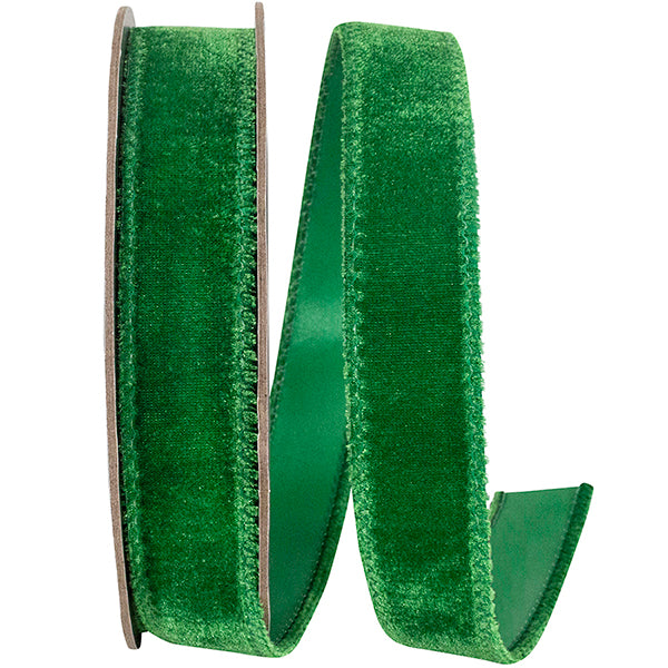 Luxe Plush Velvet Ribbon- Holiday Green