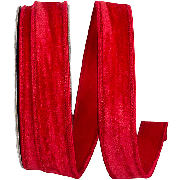 Crushed Velvet Touch Deluxe Ribbon- Red
