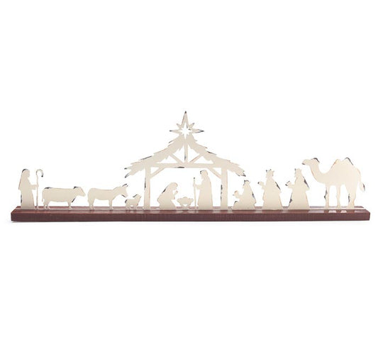 Tin Nativity Silhouette Shelf Sitter
