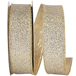 Glitter Metallic Shiny Back Ribbon-Gold/Silver