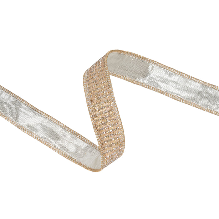 Gold Sparkle Ribbon w/ Champagne Metallic Backing