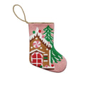 Gingerbread House Embroidered Needlepoint Mini Stocking