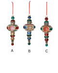 Retro Reflector Ball Finial Ornament