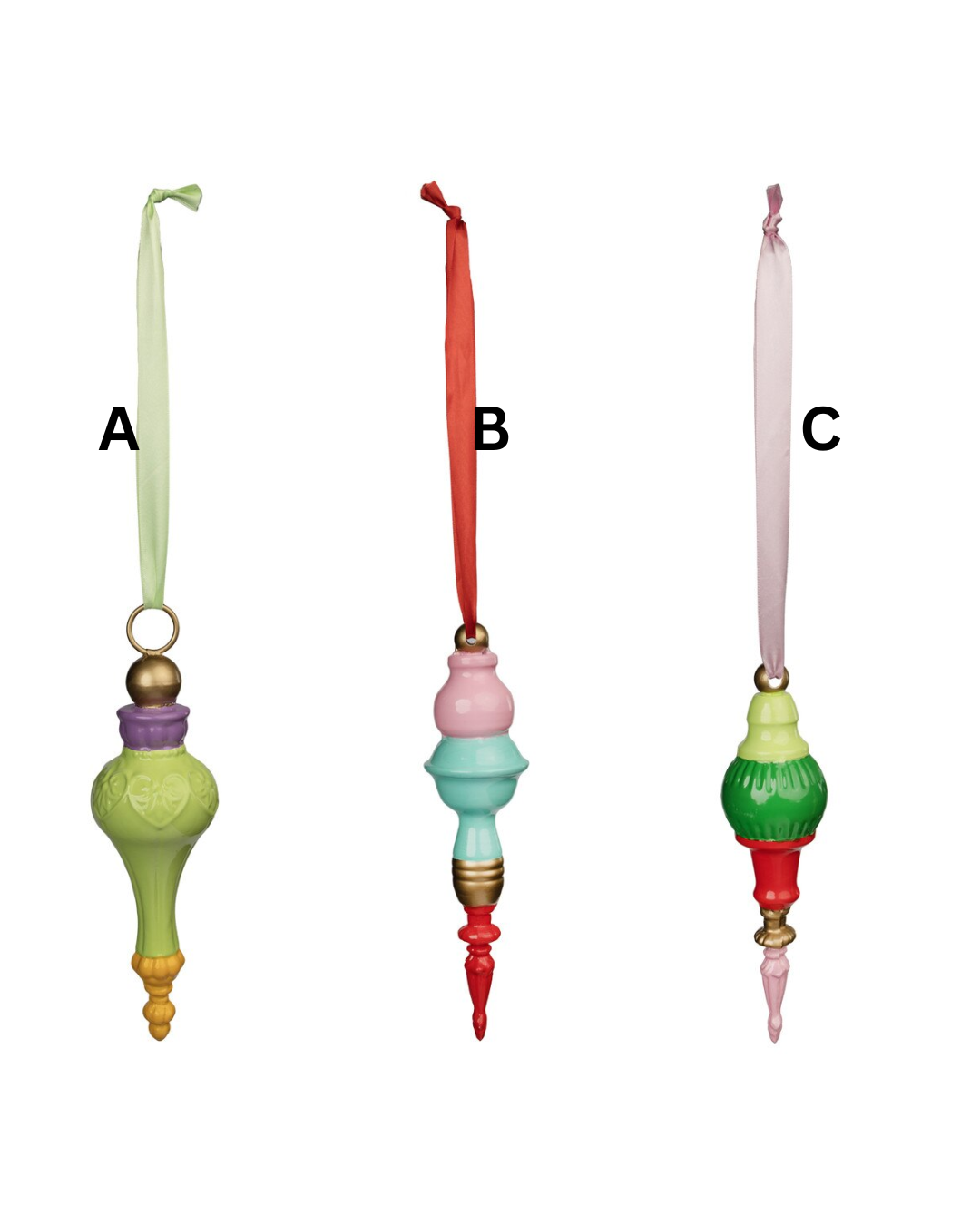 Merry & Bright Ornament Finials